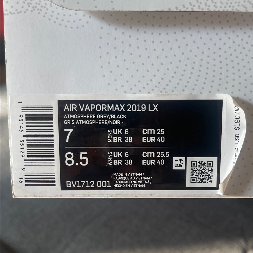 Nike Air VaporMax 2019 LX - Grey and Black